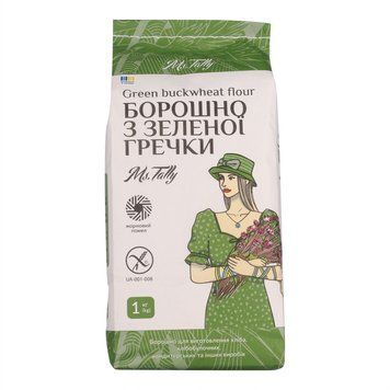 Борошно з зеленої гречки 1 кг 4820216950076 фото