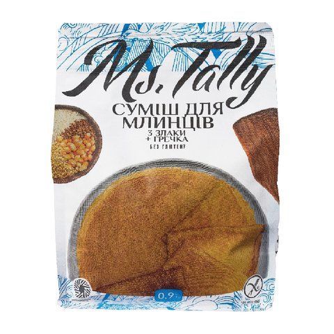 Cумiш для млинцiв 3 злаки + гречка без глютену Ms. Tally 4820216950885 фото