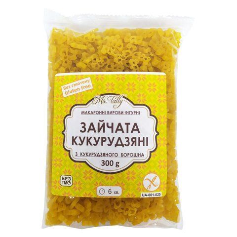 Фiгурнi макарони кукурудзянi "Зайчата" без глютену Ms. Tally 4820216950625 фото