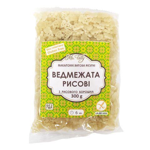 Фiгурнi макарони рисовi &ldquo;Ведмежата&rdquo; без глютену Ms. Tally 4820216950526 фото
