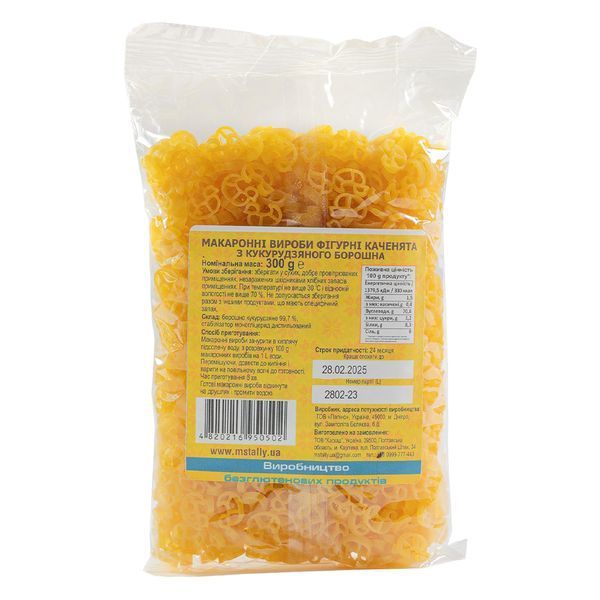 Фiгурнi макарони кукурудзянi "Каченята" без глютену Ms. Tally 4820216950502 фото