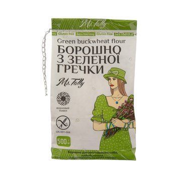Мука из зелёной гречки 0.5 кг 4820216950656 фото