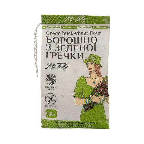 Борошно з зеленої гречки 0.5 кг 4820216950656 фото
