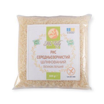 Рис середньозернистий шліфований 0.5 кг 4820216951912 фото