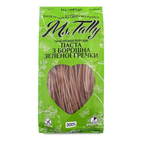 Паста з зеленої гречки без глютену Ms. Tally 4820216951592 фото