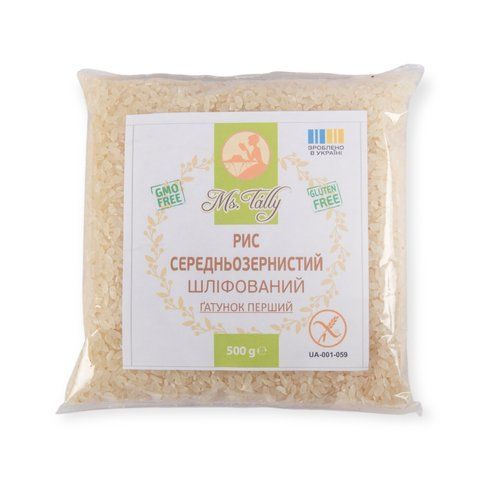 Рис середньозернистий шліфований 0.5 кг 4820216951912 фото